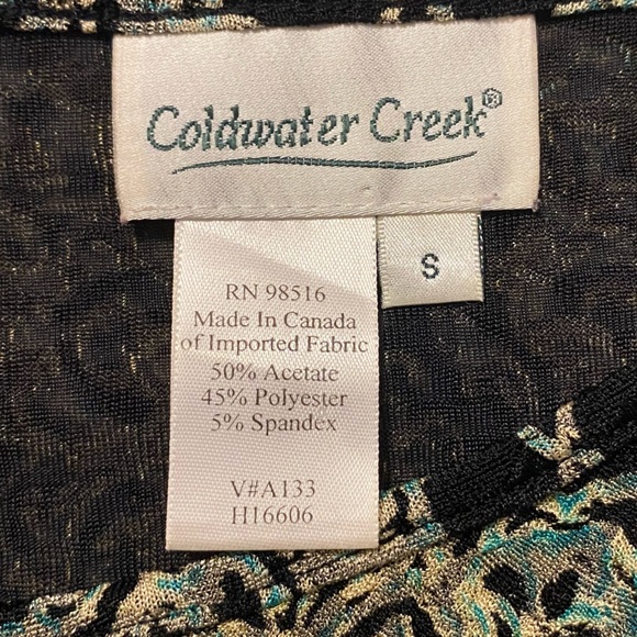 Coldwater Creek BOHO Blouse Top with Ruffle Sleeve MANDALA Small EUC Luminescent - Picture 6 of 7